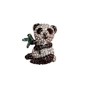 New!  Beautiful Crystal Panda Bear Brooch